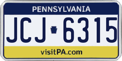 PA license plate JCJ6315