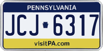 PA license plate JCJ6317