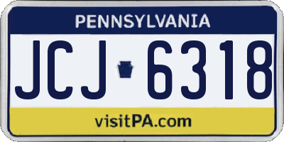 PA license plate JCJ6318