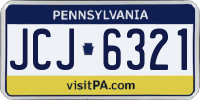 PA license plate JCJ6321