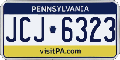PA license plate JCJ6323