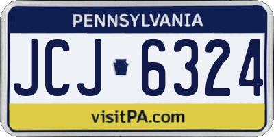 PA license plate JCJ6324