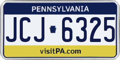 PA license plate JCJ6325