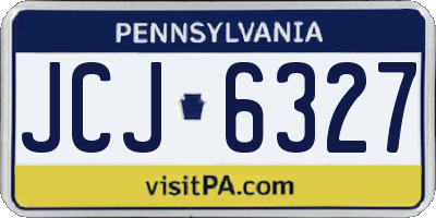 PA license plate JCJ6327