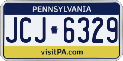 PA license plate JCJ6329
