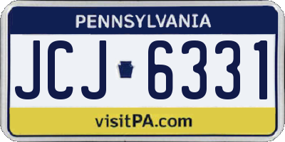 PA license plate JCJ6331