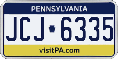 PA license plate JCJ6335
