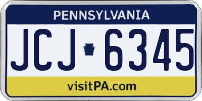 PA license plate JCJ6345