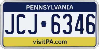 PA license plate JCJ6346