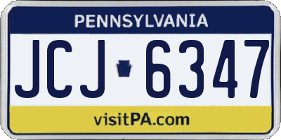 PA license plate JCJ6347