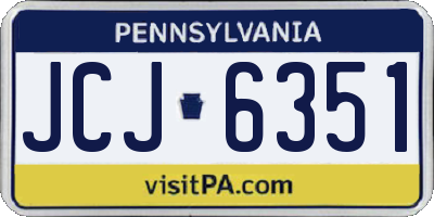 PA license plate JCJ6351