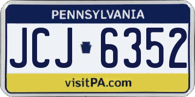 PA license plate JCJ6352