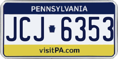 PA license plate JCJ6353
