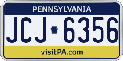 PA license plate JCJ6356
