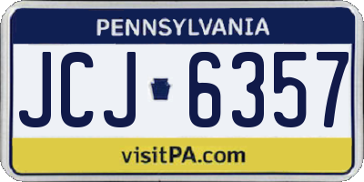 PA license plate JCJ6357
