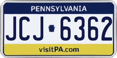PA license plate JCJ6362