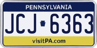 PA license plate JCJ6363