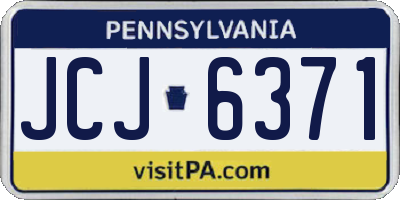 PA license plate JCJ6371