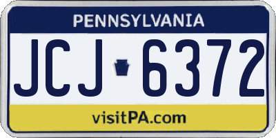 PA license plate JCJ6372