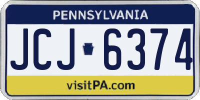 PA license plate JCJ6374