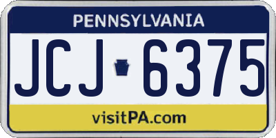PA license plate JCJ6375
