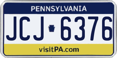 PA license plate JCJ6376