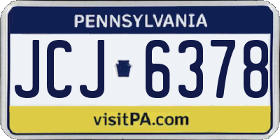 PA license plate JCJ6378