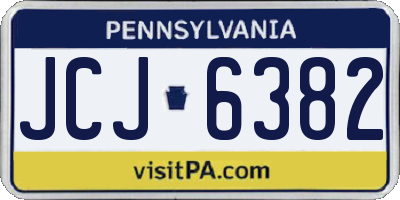 PA license plate JCJ6382