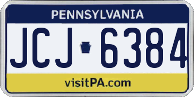 PA license plate JCJ6384