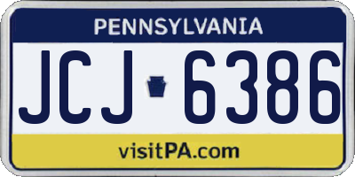 PA license plate JCJ6386