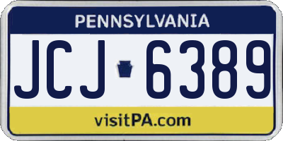 PA license plate JCJ6389