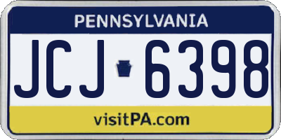 PA license plate JCJ6398