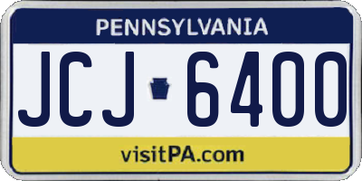PA license plate JCJ6400