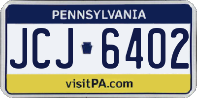 PA license plate JCJ6402