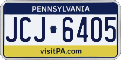 PA license plate JCJ6405