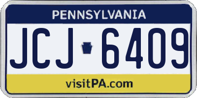 PA license plate JCJ6409