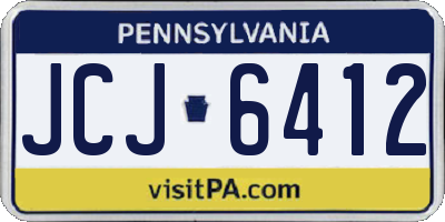 PA license plate JCJ6412