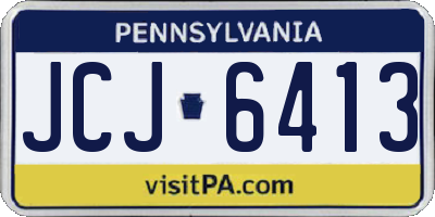 PA license plate JCJ6413