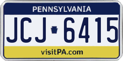 PA license plate JCJ6415
