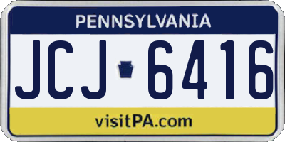 PA license plate JCJ6416