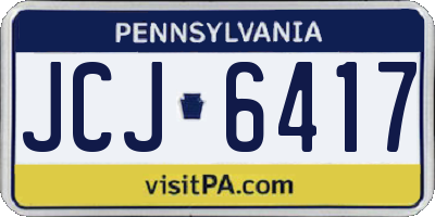 PA license plate JCJ6417
