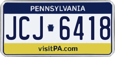 PA license plate JCJ6418