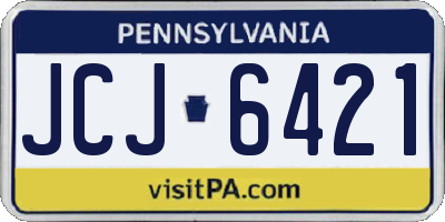 PA license plate JCJ6421