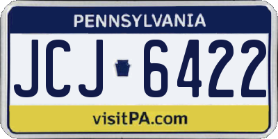 PA license plate JCJ6422
