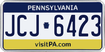 PA license plate JCJ6423