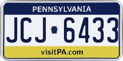 PA license plate JCJ6433