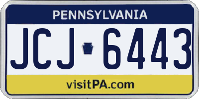 PA license plate JCJ6443