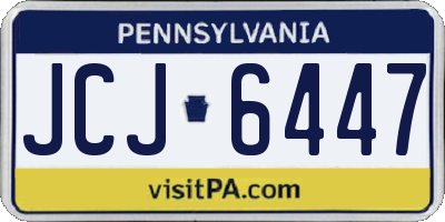 PA license plate JCJ6447