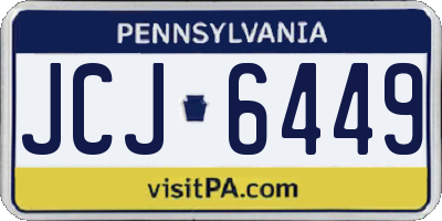 PA license plate JCJ6449