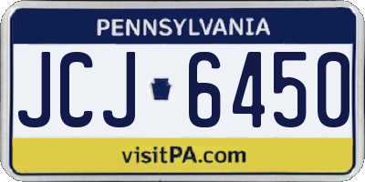 PA license plate JCJ6450